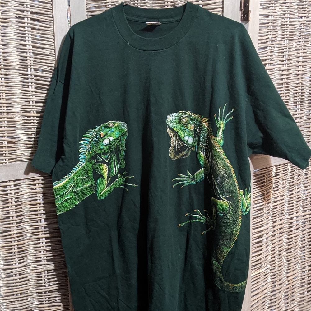 Vintage Iguana Lizard 1991 Reptile Animal T Shirt